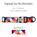Fashion Print Personalized Engraved Name Dog Collar Leash Custom Puppy Pet Collars ID Tag for Small Medium Large Big Dogs