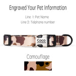 Fashion Print Personalized Engraved Name Dog Collar Leash Custom Puppy Pet Collars ID Tag for Small Medium Large Big Dogs