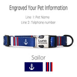 Fashion Print Personalized Engraved Name Dog Collar Leash Custom Puppy Pet Collars ID Tag for Small Medium Large Big Dogs