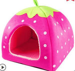 High Quality pet dog house large dog bed Strawberry Leopard Print Cat tent Rabbit Warm Cushion Basket ZL03