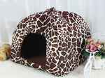 High Quality pet dog house large dog bed Strawberry Leopard Print Cat tent Rabbit Warm Cushion Basket ZL03