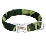 Personalized Dog Collar Leash Nylon Print Small Dog Collars and Lead for Small Medium Large Pet Pitbull German Shepherd Puppy