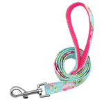 Personalized Dog Collar Leash Nylon Print Small Dog Collars and Lead for Small Medium Large Pet Pitbull German Shepherd Puppy